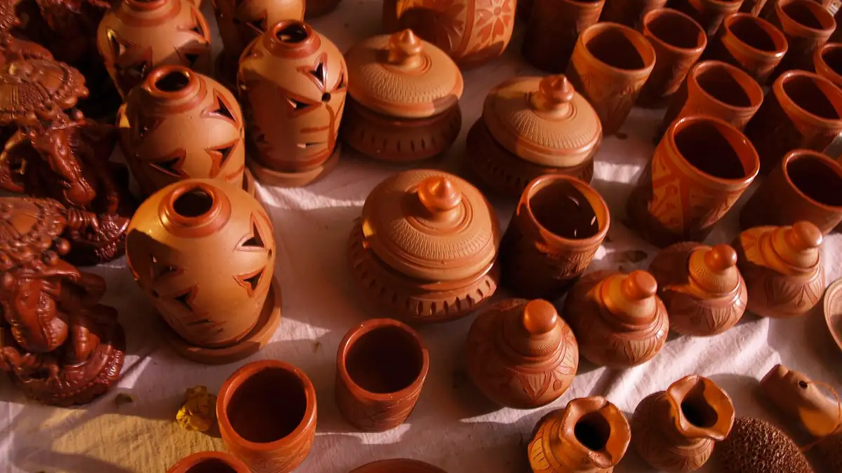 Traditional clay pottery for sale in Goa