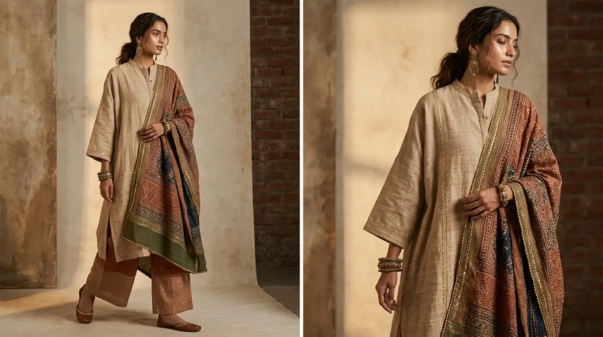 Handloom khadi fabrics on the Khadi Elegance demo storefront