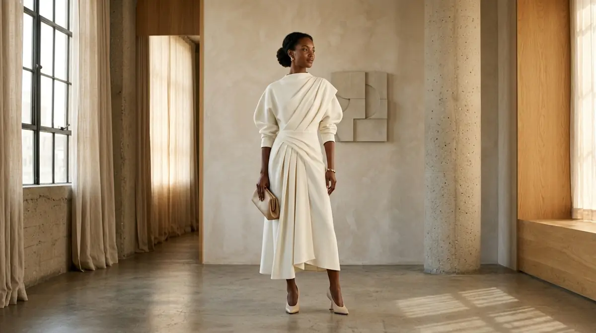 Model wearing a minimalist outfit on The Lunar Clothing demo storefront